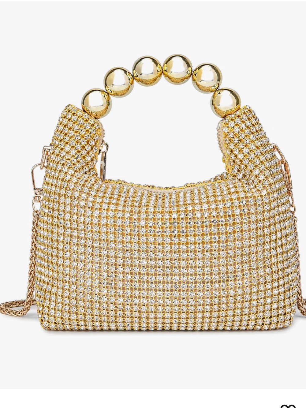Sparkling Gold Rhinestone Evening Handbag
